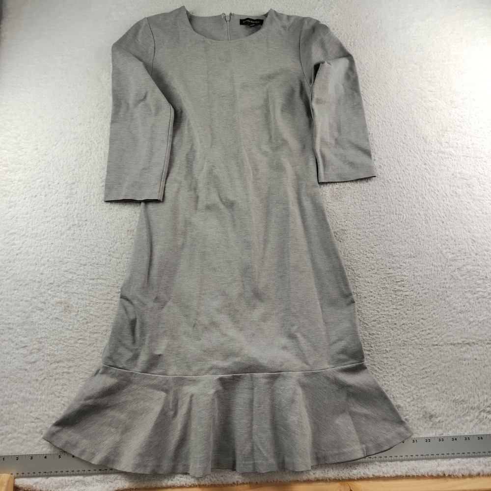 Banana Republic Peasant Dress‎ Size 6 Tall Gray Minimalist